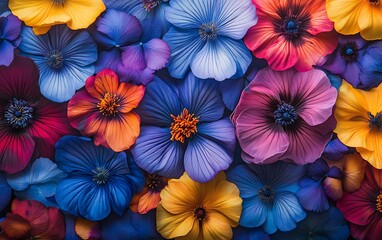 Rainbow Flowers, Macro Photography