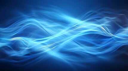Fototapeta premium Abstract Blue Waves of Light