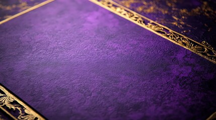 striking royal purple invitation with gold accents along the edges and in the text, offering a touch of grandeur and opulence for any formal event