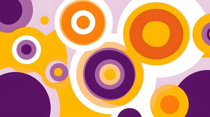 Fototapeta premium Orange Circles, Spiral and Shapes on Orange Background, Abstract Image, Texture, Pattern, Wallpaper, Cover and Screen of Smartphone, Cell Phone, Computer, Laptop, 9:16 and 16:9 Format