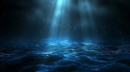 Naklejka premium Abstract Blue Light and Particles Background