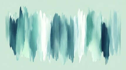 Tranquil Cascading Waterfall Abstract Watercolor Brush Stroke Shapes on Muted Green Background - Vector Illustration for Graphic Design