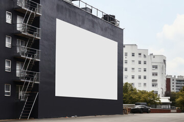 Obraz premium Building ad sign png mockup, transparent design