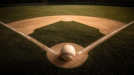 Vintage top view of a baseball field with muted tones and grainy texture, 1920sinspired, sepia filter, handdrawn effect