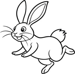 Kids will love this playful rabbit coloring page with adorable black and white illustrations for imaginative fun.

