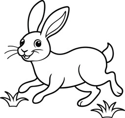 Cute rabbit coloring page designed for kids, offering delightful black and white illustrations perfect for creative activities.
