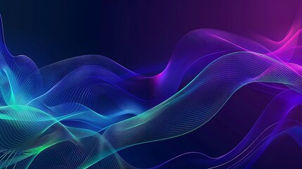 Fototapeta premium Abstract Digital Waves in Neon Colors