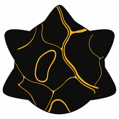 Golden-Texture Irregular Black Marble Design art vector illustration