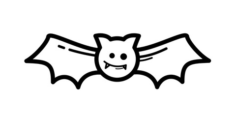 Cute halloween bat - vector illustration
