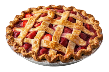 Tangy Rhubarb Strawberry Pie Isolated On Transparent Background