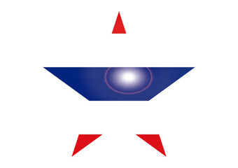 Thailand flag Star shaped in white background