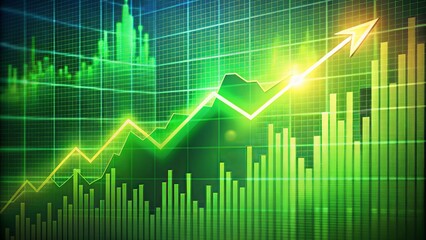 Green Upward Trend Chart with Arrow, chart , growth , finance , stock market