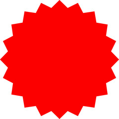 Starburst red sticker set - collection of special offer sale oval and round shaped sunburst labels and badges. Promo stickers with star edges. Vector.