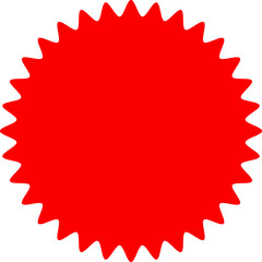 Starburst red sticker set - collection of special offer sale oval and round shaped sunburst labels and badges. Promo stickers with star edges. Vector.