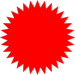 Starburst red sticker set - collection of special offer sale oval and round shaped sunburst labels and badges. Promo stickers with star edges. Vector.