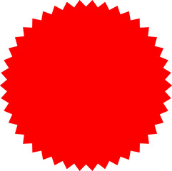Starburst red sticker set - collection of special offer sale oval and round shaped sunburst labels and badges. Promo stickers with star edges. Vector.
