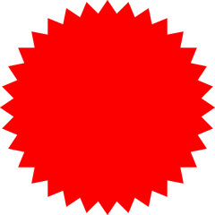 Starburst red sticker set - collection of special offer sale oval and round shaped sunburst labels and badges. Promo stickers with star edges. Vector.