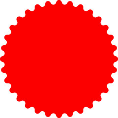 Starburst red sticker set - collection of special offer sale oval and round shaped sunburst labels and badges. Promo stickers with star edges. Vector.