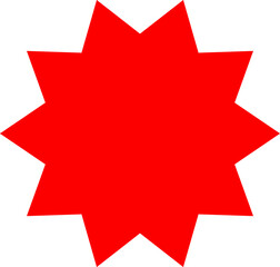 Starburst red sticker set - collection of special offer sale oval and round shaped sunburst labels and badges. Promo stickers with star edges. Vector.