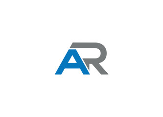 AR logo design vector icon template with white background