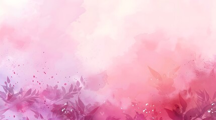 Fototapeta premium Abstract Pink Watercolor Background with Purple Accents