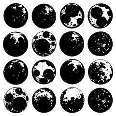 Obraz premium A collection of black and white images depicting the moons beauty