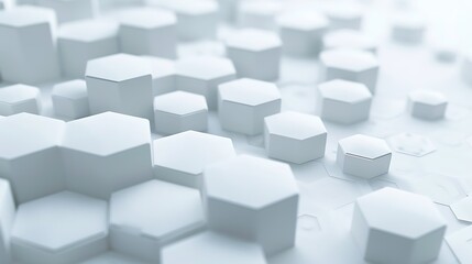 Obraz premium Abstract Hexagon Pattern in White