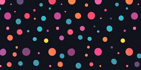 Colorful circles on a dark background in a playful pattern