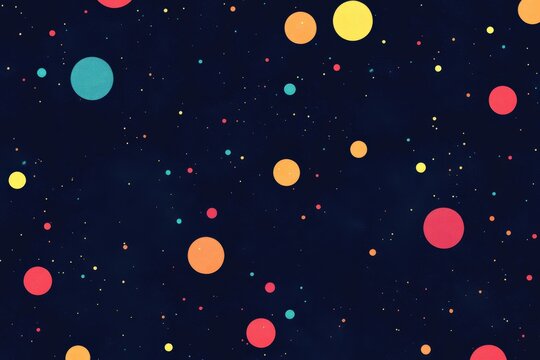 Colorful abstract design with circles on a dark background