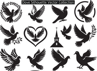 Dove Silhouette Vector Illustration