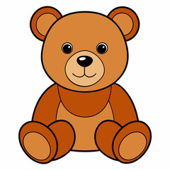 2D Teddy Bear in a Seated Pose on a White Background