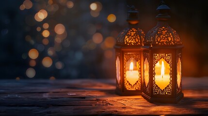 Ornate Lanterns Glow in the Evening