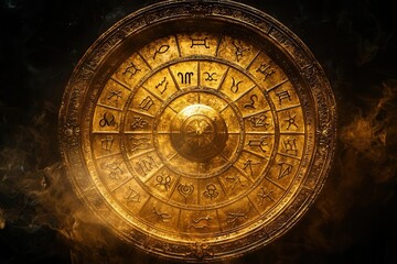 Obraz premium The Golden Zodiac has a total of 12 zodiac signs