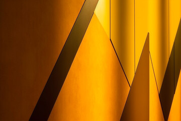 yellow light on wall geometric