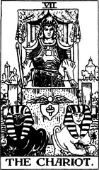 The Chariot, an individual major arcana tarot card 