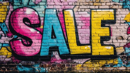 Graffiti Wall 'Sale' Sign.