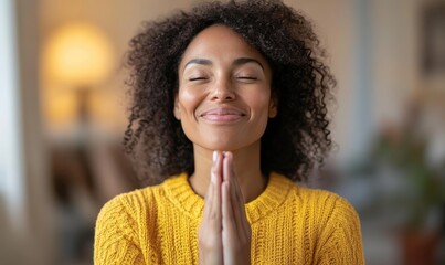 Woman Expressing Gratitude – Genuine and Emotional Moment