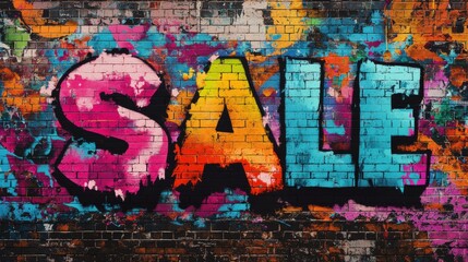 Fototapeta premium Colorful Graffiti Sale Sign.