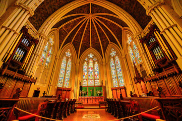 Interior architecture in Cathedral Church of St. James, Toronto, Canada