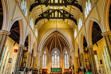 Interior architecture in Cathedral Church of St. James, Toronto, Canada