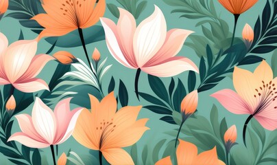 Fototapeta premium Beautiful pattern wallpaper with soft color