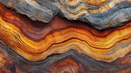 Textured sedimentary layers background with a focus on natural erosion patterns and rich geological colors for a striking and detailed visual representation