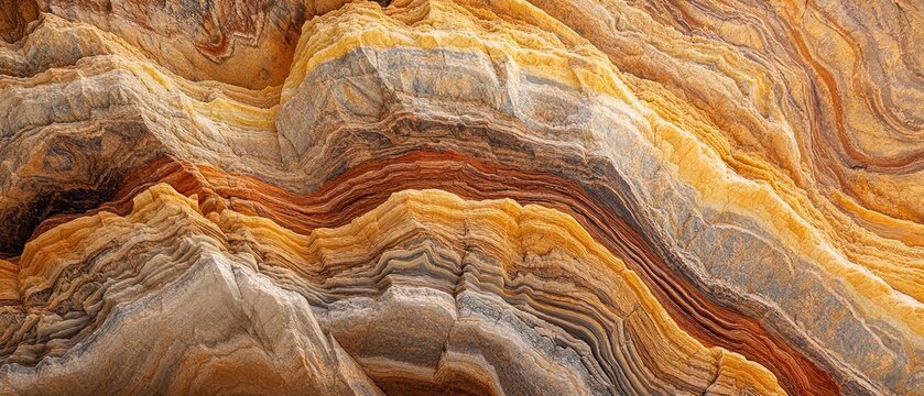 Sedimentary rock formations background with intricate layers and diverse textures in natural colors providing a stunning and detailed geological depiction