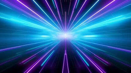 Abstract Neon Light Lines Futuristic Background