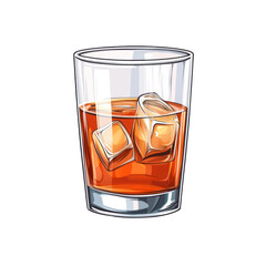 A refreshing glass of whiskey with ice, perfect for warm evenings or classy gatherings. Enjoy the smooth taste in style. transparent background