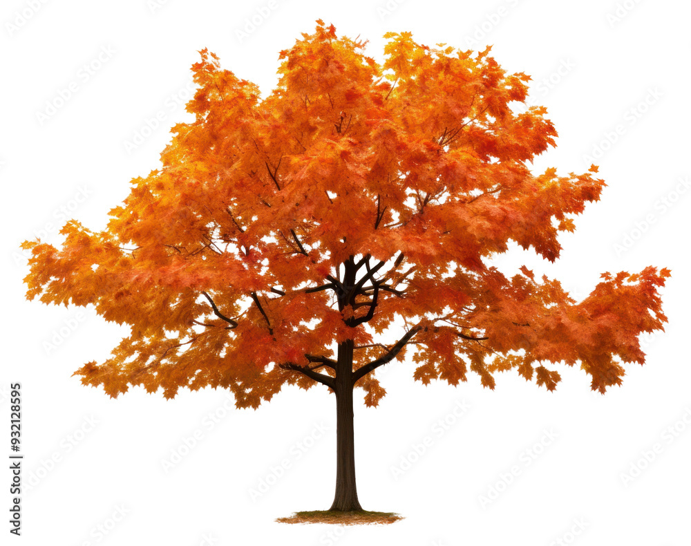 Sticker PNG Maple tree plant leaf white background.