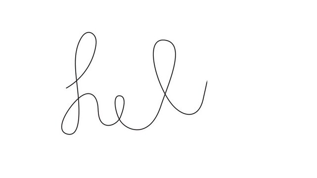 hello word hand written animation. monoline 