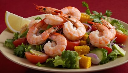 healthy seafood fried or cooked Shrimps