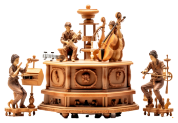 PNG Music box figurine representation architecture.