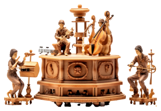 PNG Music box figurine representation architecture.